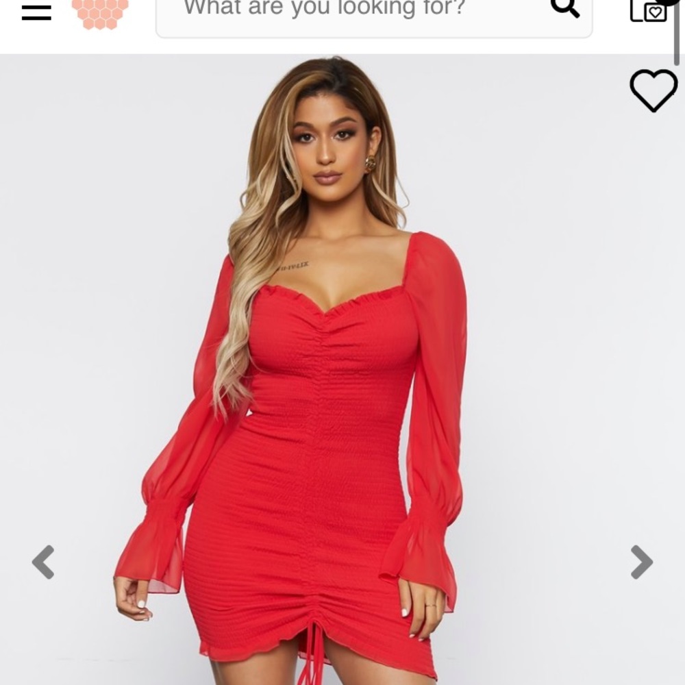 Red mini dress